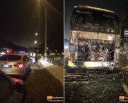 Во Владимире загорелся автобус, следовавший в Муром